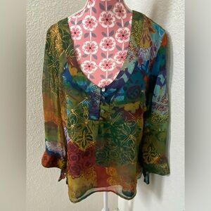 Multicolor Sheer Women's Top Coldwater creek M